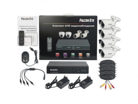 Комплект видеонаблюдения Falcon Eye FE-104AHD-KIT Дача 4 уличные камеры 4-х канальный видеорегистратор установочный комплект