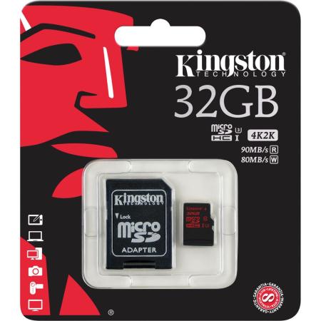 Карта памяти Micro SDHC 32GB Class 10 Kingston SDCA3/32GB + адаптер