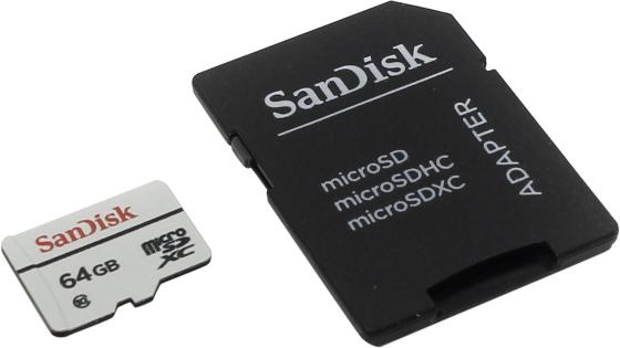 Карта памяти Micro SDXC 64Gb Class 10 Sandisk + адаптер SDSDQQ-064G-G46A