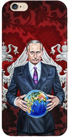 Чехол (клип-кейс) Deppa Art Case Person Путин карта мира для iPhone 6 красный 100007