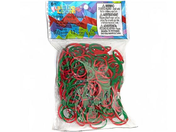Резинки для плетения Rainbow Loom Силикон Рождество 0552 300 шт