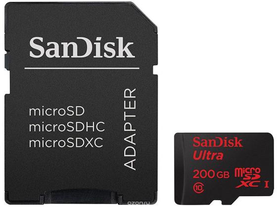 Карта памяти Micro SDXC 200Gb Class 10 Sandisk SDSDQUAN-200G-G4A + адаптер