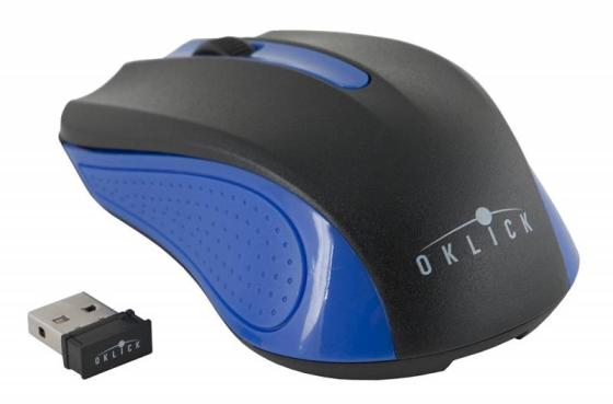 Мышь беспроводная Oklick 485MW чёрный синий USB