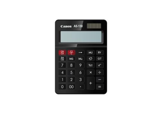Калькулятор Canon AS-130 12 разрядов черный