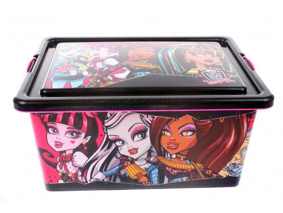 Ящик для игрушек Monster High 4645 без колёс чёрный пластик