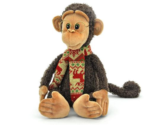 Мягкая игрушка обезьянка ОРАНЖ Мягкая игрушка Обезьяна Гоша 37 см коричневый искусственный мех 0S095/37