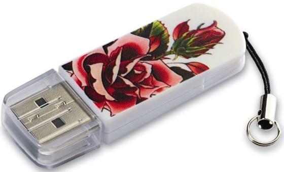 Флешка USB 16Gb Verbatim Mini Tattoo Edition Rose 049885 USB2.0 белый с рисунком