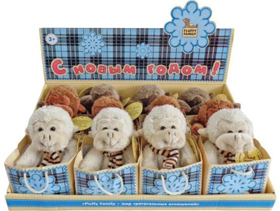 Мягкая игрушка обезьянка Fluffy Family 681154 12 см бежевый плюш