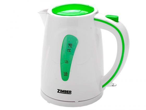 Чайник Zimber ZM-10839 2200Вт 1.7л пластик бело-зеленый 2200 Вт 1.7 л пластик белый зелёный