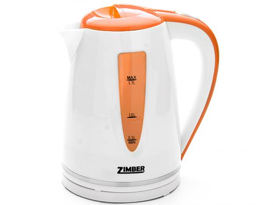 Чайник Zimber ZM-10852 2200 Вт белый оранжевый 1.7 л пластик