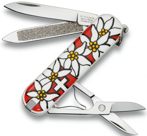Нож перочинный Victorinox Edelweiss 0.6203.840 58мм 7 функций дизайн рукояти "Эдельвейс"