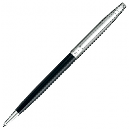 Шариковая ручка автоматическая Caran D’Ache Madison черный F Bicolor Black SP родиевое покрытие, посеребрение 4680.456
