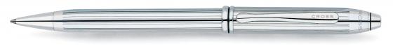Шариковая ручка поворотная CROSS Townsend Lustrous Chrome черный M 532