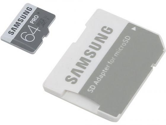 Карта памяти Micro SDXC 64Gb Class 10 Samsung MB-MG64EA + SD adapter