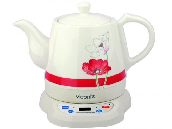 Чайник Viconte VC-3230 1800 Вт 1.2 л керамика белый красный рисунок