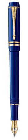 Перьевая ручка Parker Duofold F77 Centennial Historical Colors Lapis Lazuli GT черный 0.8 мм перо F позол. 23 К 1907182