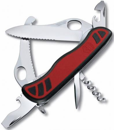 Нож перочинный Victorinox Dual Pro One Hand 0.8371.MWC 111мм с фиксатором 10 функций красно-черный