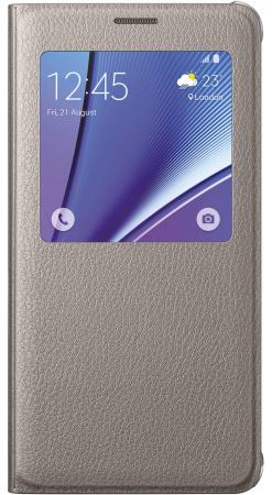 Чехол-книжка Samsung EF-CN920PFEGRU для Galaxy Note 5 S View золотистый