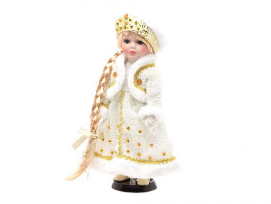 Кукла Новогодняя сказка Снегурочка в золотом Новогодняя сказка 30.5 см фарфоровая 972030
