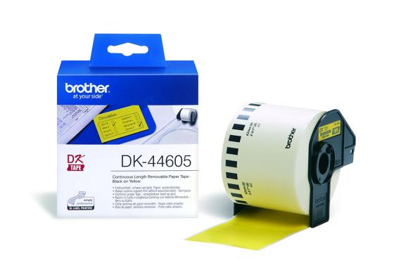 Наклейки Brother DK44605 62мм клеящаяся желтый