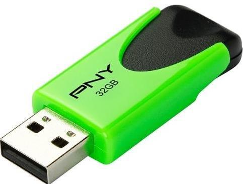 Флешка USB 32Gb PNY N1 Attache FD32GATT4NEOKGR-EF черно-зеленый