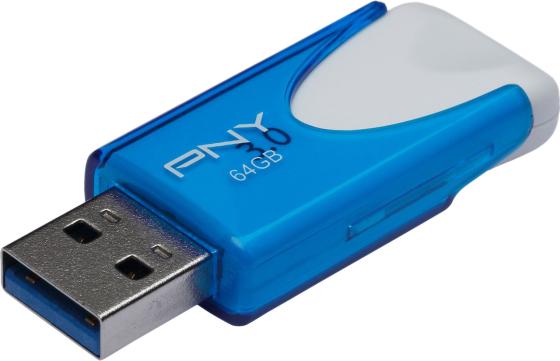 Флешка USB 64GB PNY Attache 4 FD64GATT430-EF бело-синий