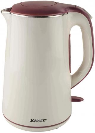 Чайник Scarlett SC-EK21S06 2200 Вт 1.7 л металл/пластик белый бордовый