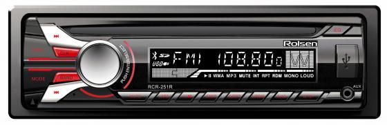 Автомагнитола Rolsen RCR-251R бездисковая USB MP3 FM SD MMC 1DIN 4x45Вт черный