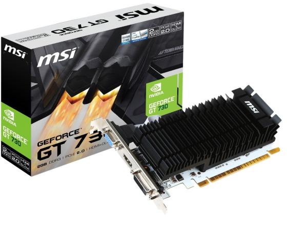 Видеокарта MSI GeForce GT 730 N730K-2GD3H/LP PCI-E 2048Mb 64 Bit Retail видеокарта msi geforce gt 730 2 gb n730 2gd3v2 retail