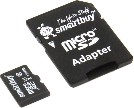 Карта памяти Micro SDXC 128GB Class 10 SmartBuy SB128GBSDCL10-01 + адаптер
