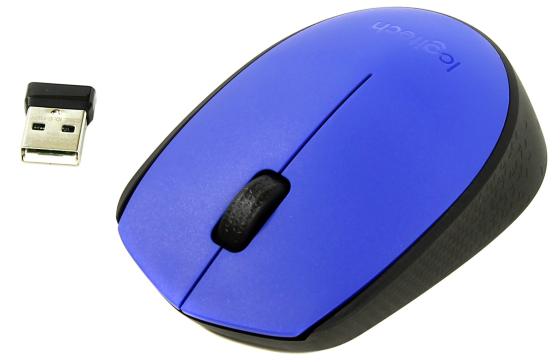 Мышь беспроводная Logitech M171 синий USB 910-004640