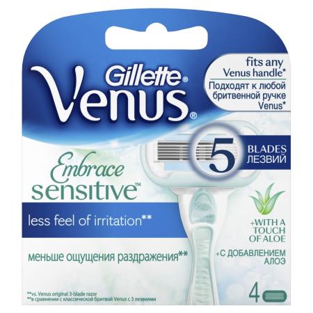 Сменная кассета Gillette Venus Embrace Sensitive для бритв 4шт 81535225 07280