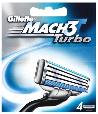 

Сменная кассета Gillette Mach 3 Turbo для бритв 4шт 81539402