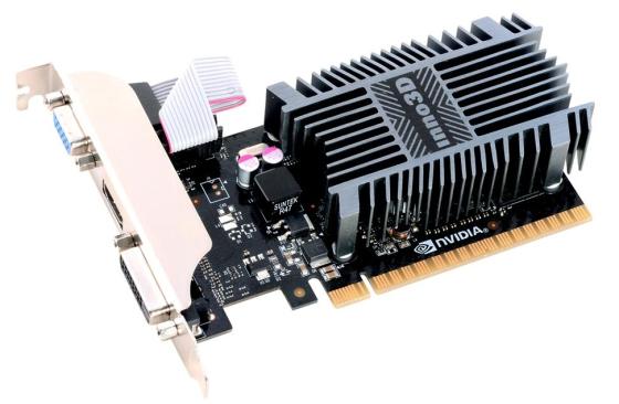 Видеокарта 2048Mb Inno3D GeForce GT710 PCI-E 64bit SDDR3 DVI HDMI VGA HDCP N710-1SDV-E3BX Retail