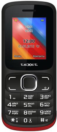 Мобильный телефон Texet TM-125 черный красный 1.77"