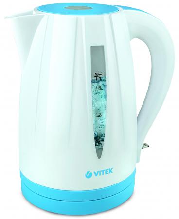 Чайник Vitek Vitek VT-1168 W 2200 Вт белый голубой 1.7 л пластик
