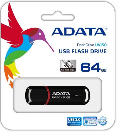 Флешка USB 64Gb A-Data UV150 USB3.0 AUV150-64G-RBK черный