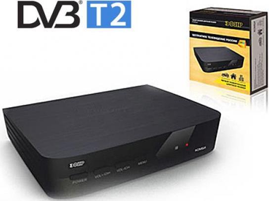 Тюнер цифровой DVB-T2 Сигнал Эфир HD Комби черный