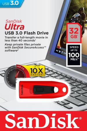 Флешка USB 32Gb SanDisk Ultra SDCZ48-032G-U46R красный