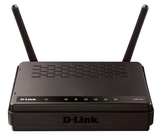 Беспроводной маршрутизатор D-Link DIR-615/A/N1С 802.11n 300Mbps 2.4 ГГц 4xLAN черный