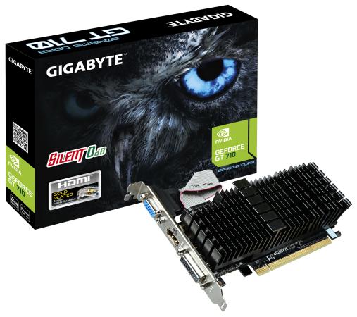 Видеокарта 1024Mb Gigabyte GT710 PCI-E GDDR3 64bit HDMI DVI CRT HDCP GV-N710SL-2GL Retail