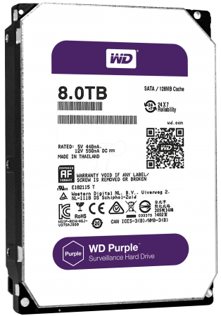 Жесткий диск 3.5" 8 Tb 5400rpm 128Mb cache Western Digital Purple SATAIII WD80PUZX
