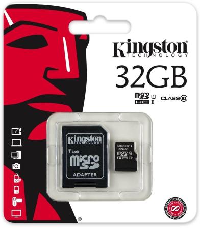 Карта памяти Micro SDHC 32GB Class 10 Kingston SDCIT/32GB + адаптер SD