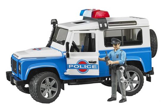 Джип Bruder Land Rover Defender Station Wagon Полиция с фигуркой 02-595
