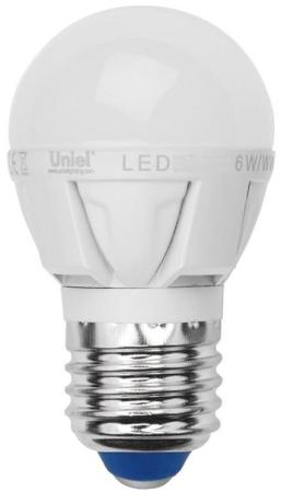 Лампа светодиодная шар Uniel 08697 E27 6W 3000K LED-G45-6W/WW/E27/FR/DIM