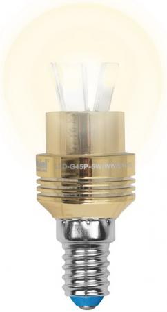 Лампа светодиодная шар Uniel Crystal Gold E14 5W 3000K LED-G45P-5W/WW/E14/CL ALC02GD