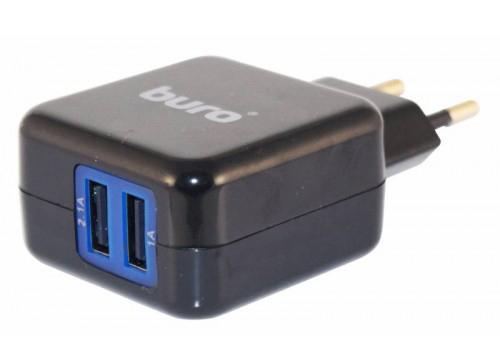 Сетевое зарядное устройство BURO TJ-134B 2.1/1А 2 х USB черный