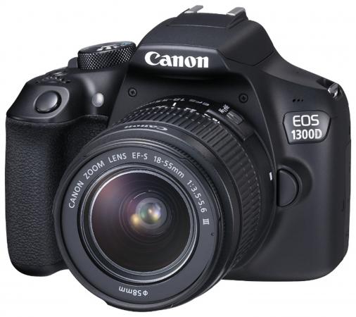 Зеркальная фотокамера Canon EOS 1300D KIT черный 1160C005
