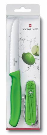 Нож перочинный Victorinox Swiss Classic 1.8901.L4 для овощей 12 функций 110мм зеленый