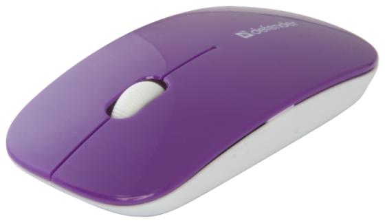 Мышь беспроводная DEFENDER NetSprinter MM-545 фиолетовый серый USB